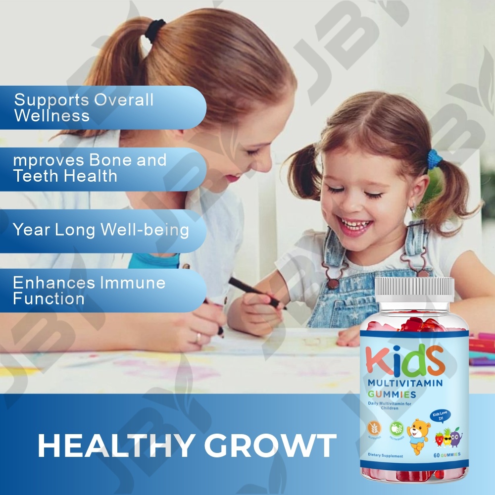 JBY OEM Private Label Multi Vitamin Gummies Kids Vitamin Gummy for Kids Immune Support Colorful Children Multivitamin Gummies