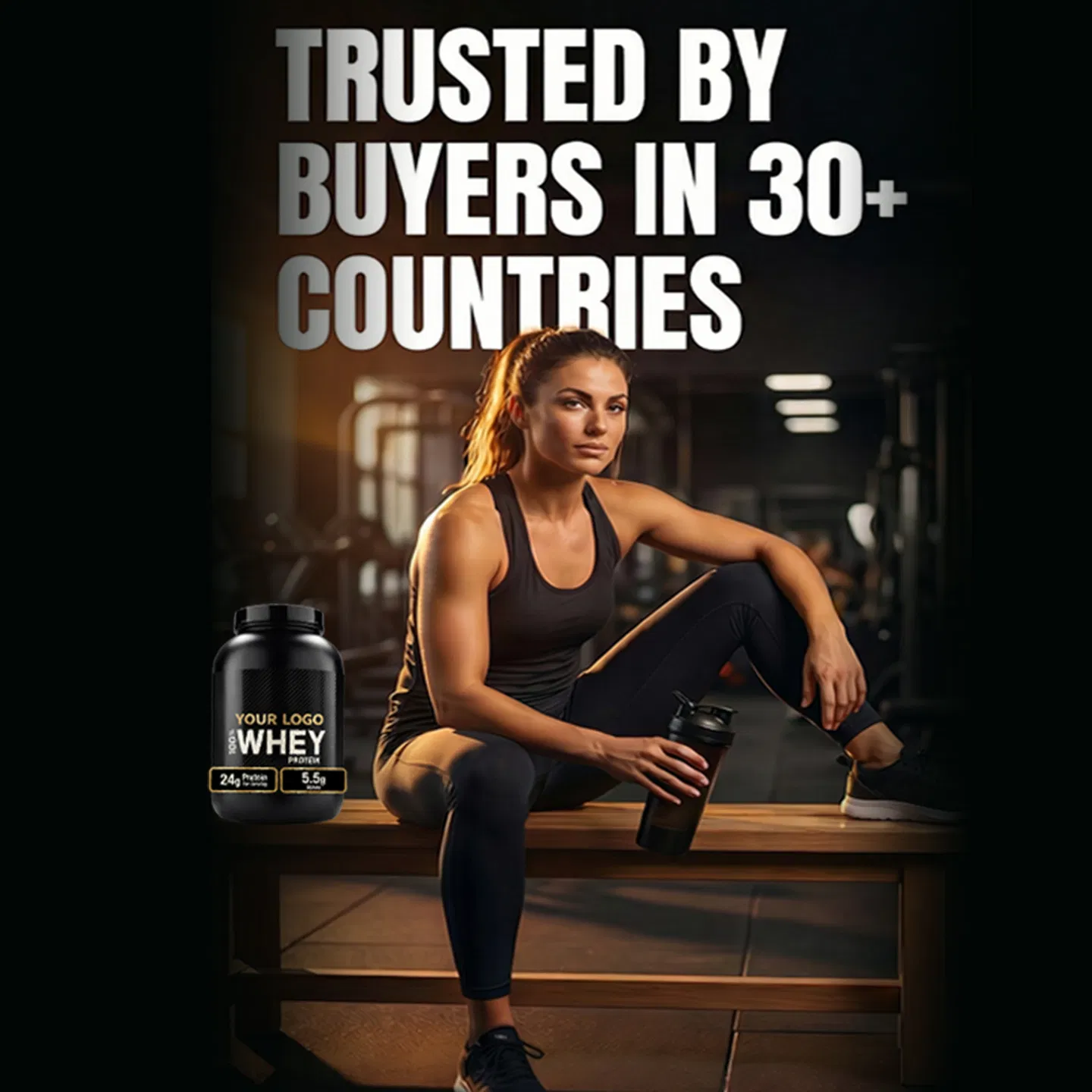 OEM Whey Protein Isolate Powder with Bcaa for Muscle Recovery Sports Nutrition