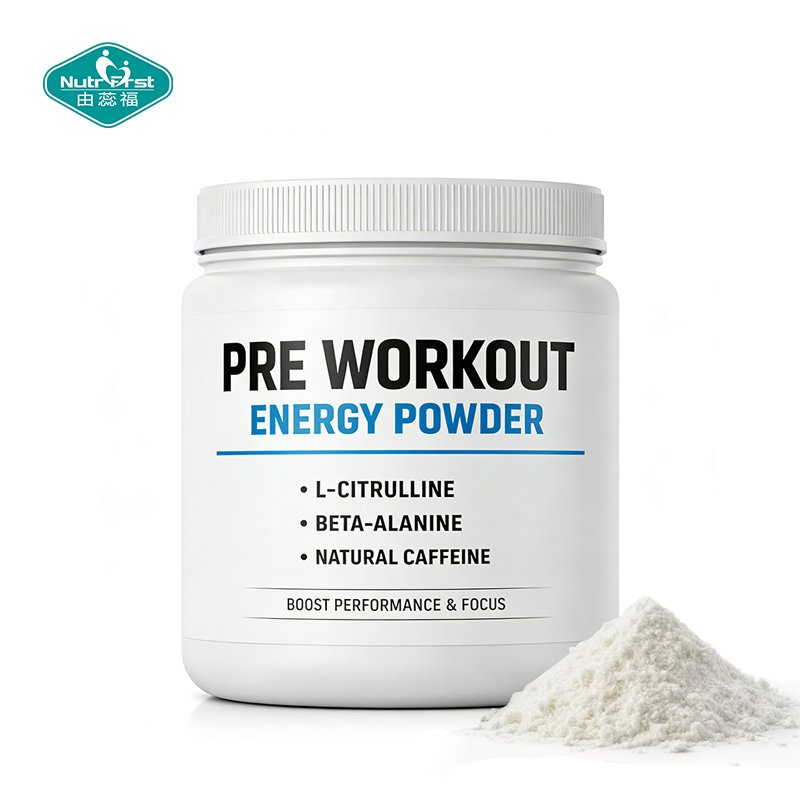 OEM Private Label Pre Workout Powder with L Citrulline Beta Alanine Tyrosine Taurine Energy and Performance Support