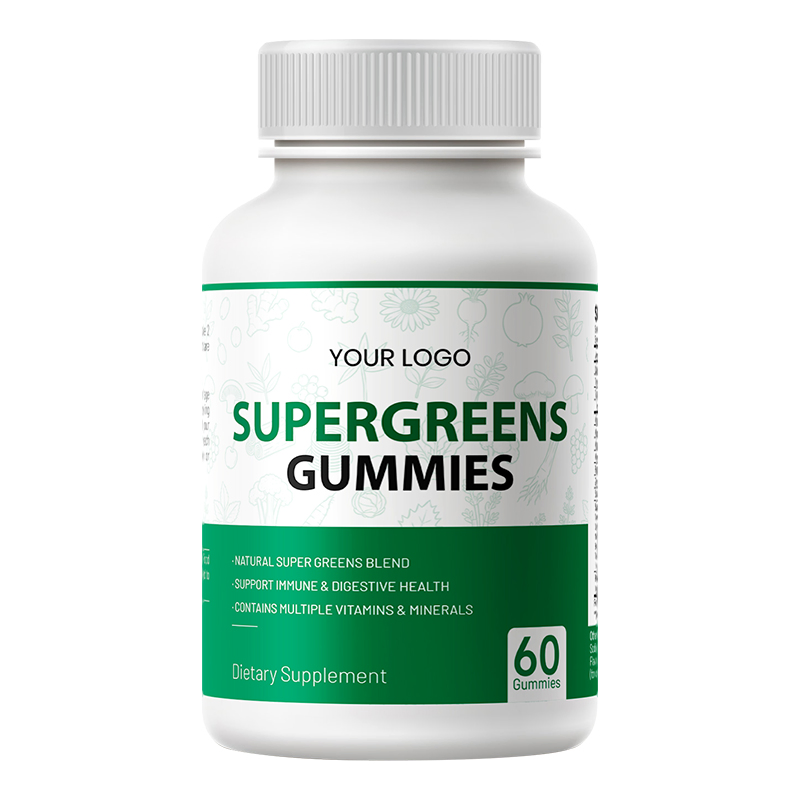 OEM ODM Private Label Super Greens Gummies Vegan Supplement Support Digestion &amp; Immunity Custom Logo Available