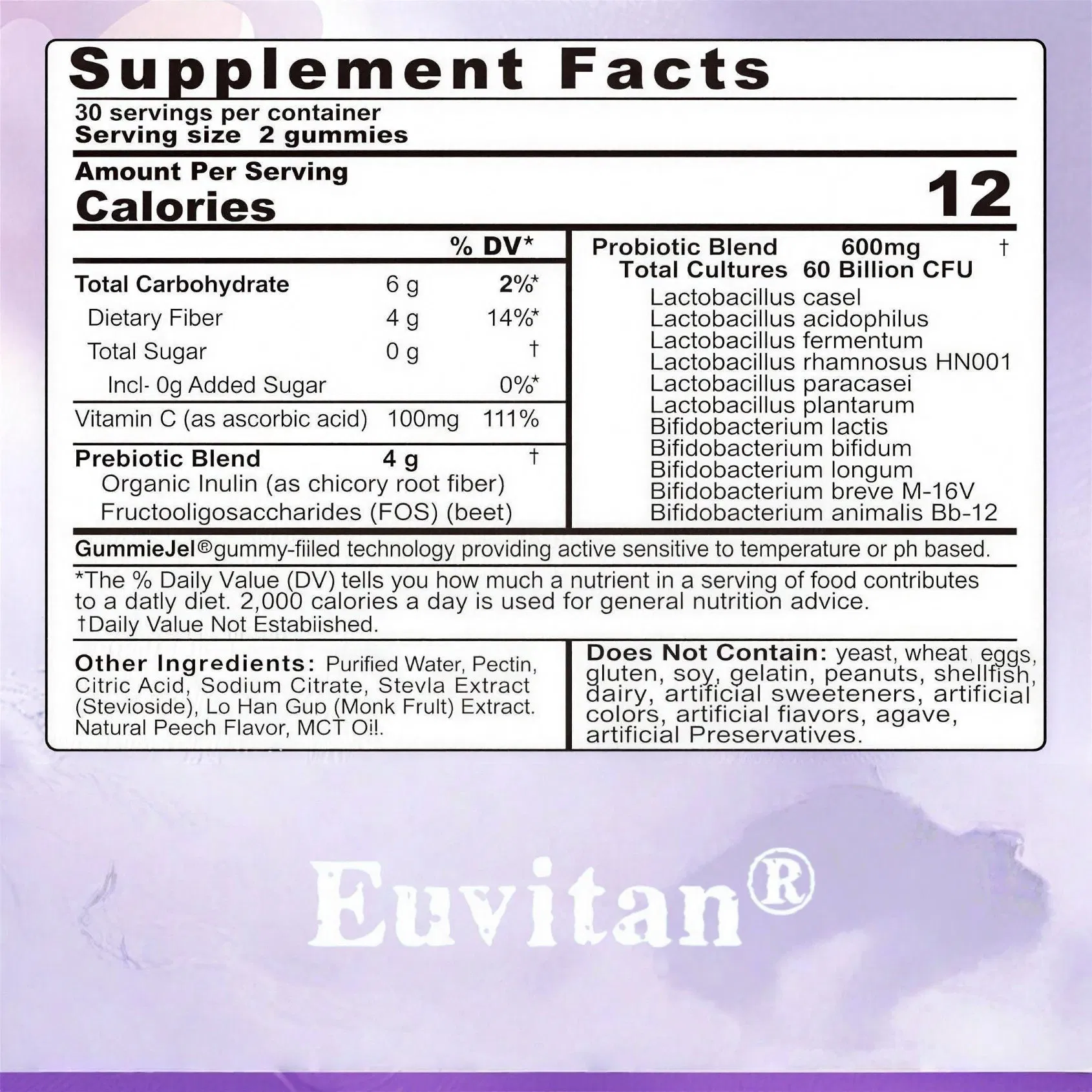 Organic Probiotic Gummies 60 Billion Cfu for Women Men &amp; Kids