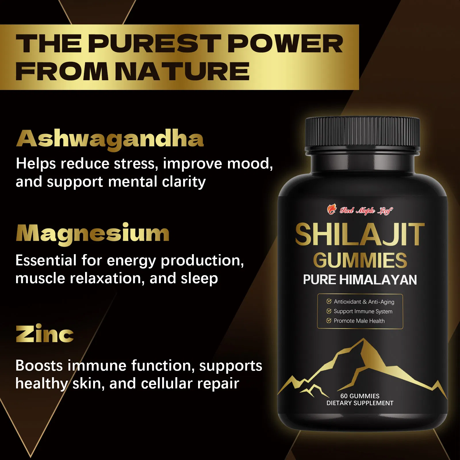 Shilajit Gummies Supports Energy, Immunity, Stress Relief & Male Health