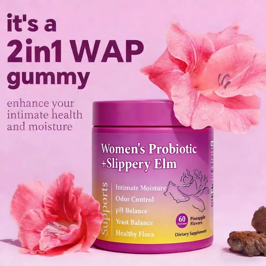 Hot Selling Women's Vitaminb Complex Probiotic with Slippery Elm Powder Gummies for Immunity Support 60-Count