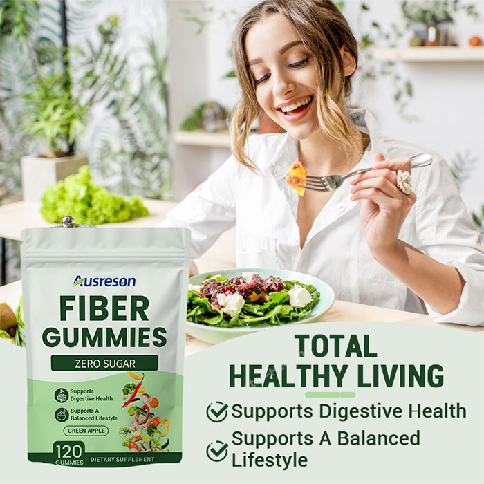 Ausreson OEM Fiber Gummy Regularity and Digestion Support Gut Health Supplement Herb Extracts Vitamin Prebiotic Fiber Gummies