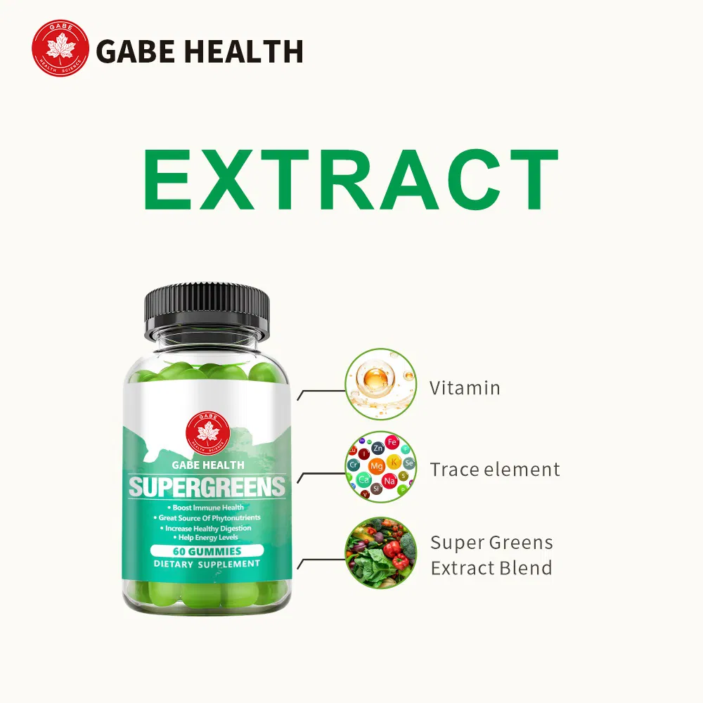 Supergreens Gummies, 40+ Organic Superfoods, Probiotics & Enzymes for Energy, Digestion, Gut Health & Bloating