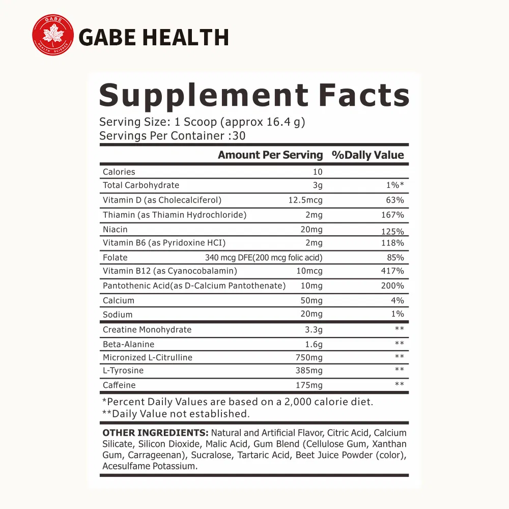 Pre-Workout Powder for Men & Women - Sports Nutrition Supplement
