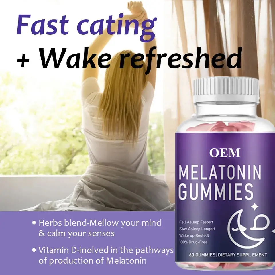 Wholesale Sleep Deep Aid Melatonina/Melatonin Gummies Candy Vitamin B6 5htp Sleep Gummies