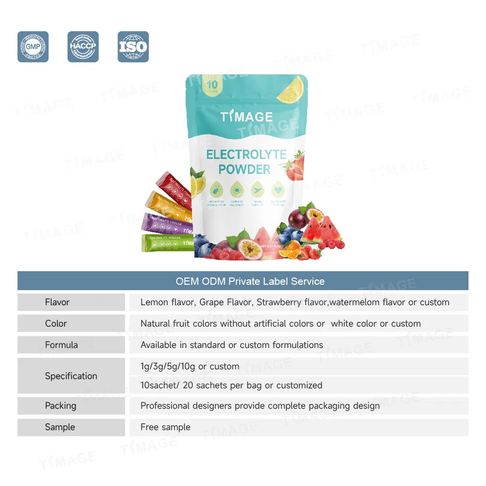Wholesale Electrolyte Powder Hot Sale Powdered Electrolyte Drink Mix Hydration Electrolyte Packets