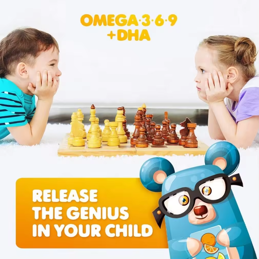 WELLBODY OEM/ODM Private Label Pure Natural Kids Dha Omega 3 Fish Oil Supplements Omega 3 DHA Kids Gummies