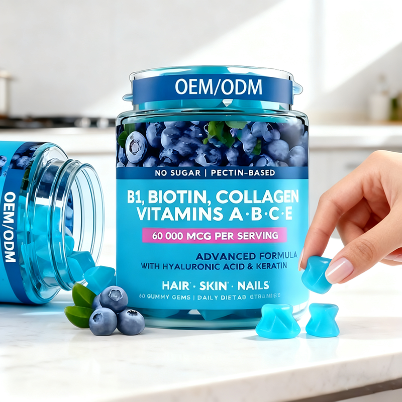 OEM ODM High Quality Beauty Products Biotin Gummies with Collagen Multivitamin for Skin Glow Hair Strength Nail Health