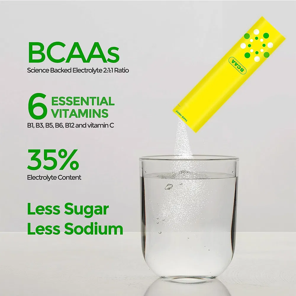 Contains Bcaas &amp; Multi-Vitamins Vegan Electrolyte Drink Lemon Flavor Hydration Electrolyte Powder