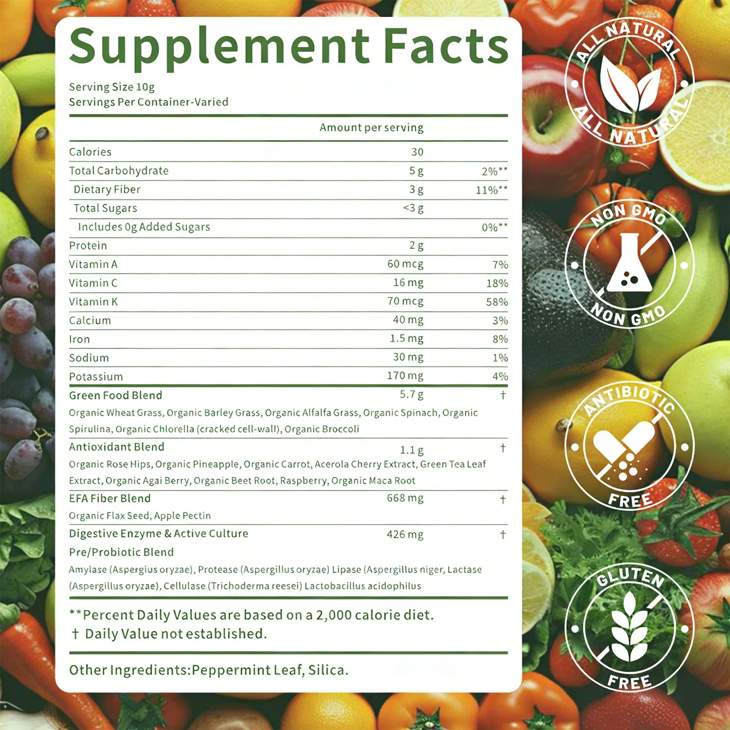 Olli OEM Superfood Powder Super Greens Powder