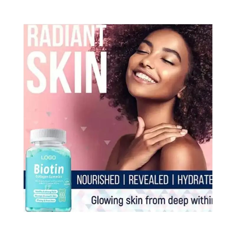 Multinutrient Biotin Collagen Gummies, Low Sugar Formula, All-in-One Beauty Support for Hair, Skin and Nails Care