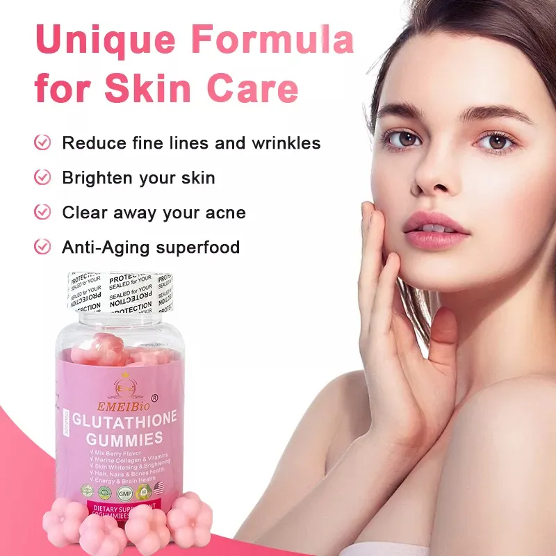 Self-Branded Brightening Skin Tone Probiotic Gummies Whitening Dietary Supplement Melatonin Skin Whitening Gummy