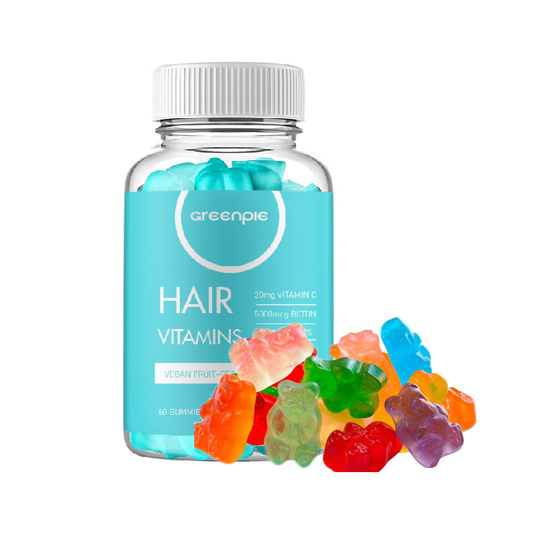 Greenpie Multivitamin Bears Private Label Vitamins for Hair Nails Growth Biotin Gummy Candies All Natural Ingredients
