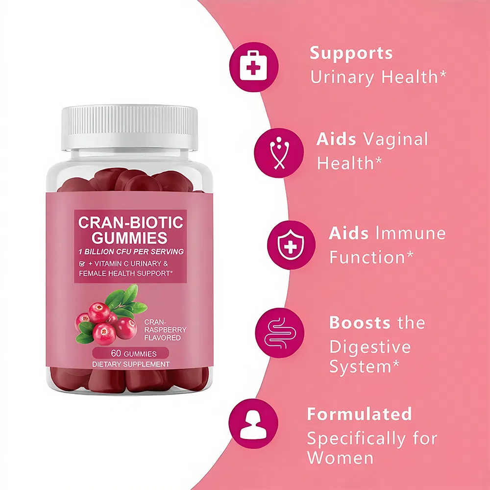 Women Adult Probiotics Vitamin C Gummies Cranberry Vegetarian Vegan Gummy