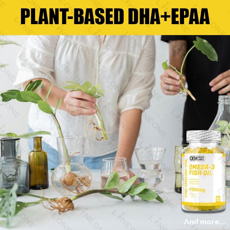 Wholesale Supplements Vegan Omega-3 Fish Oil Supplements 1100mg Private Label Omega-3 Fish Oil Gummies