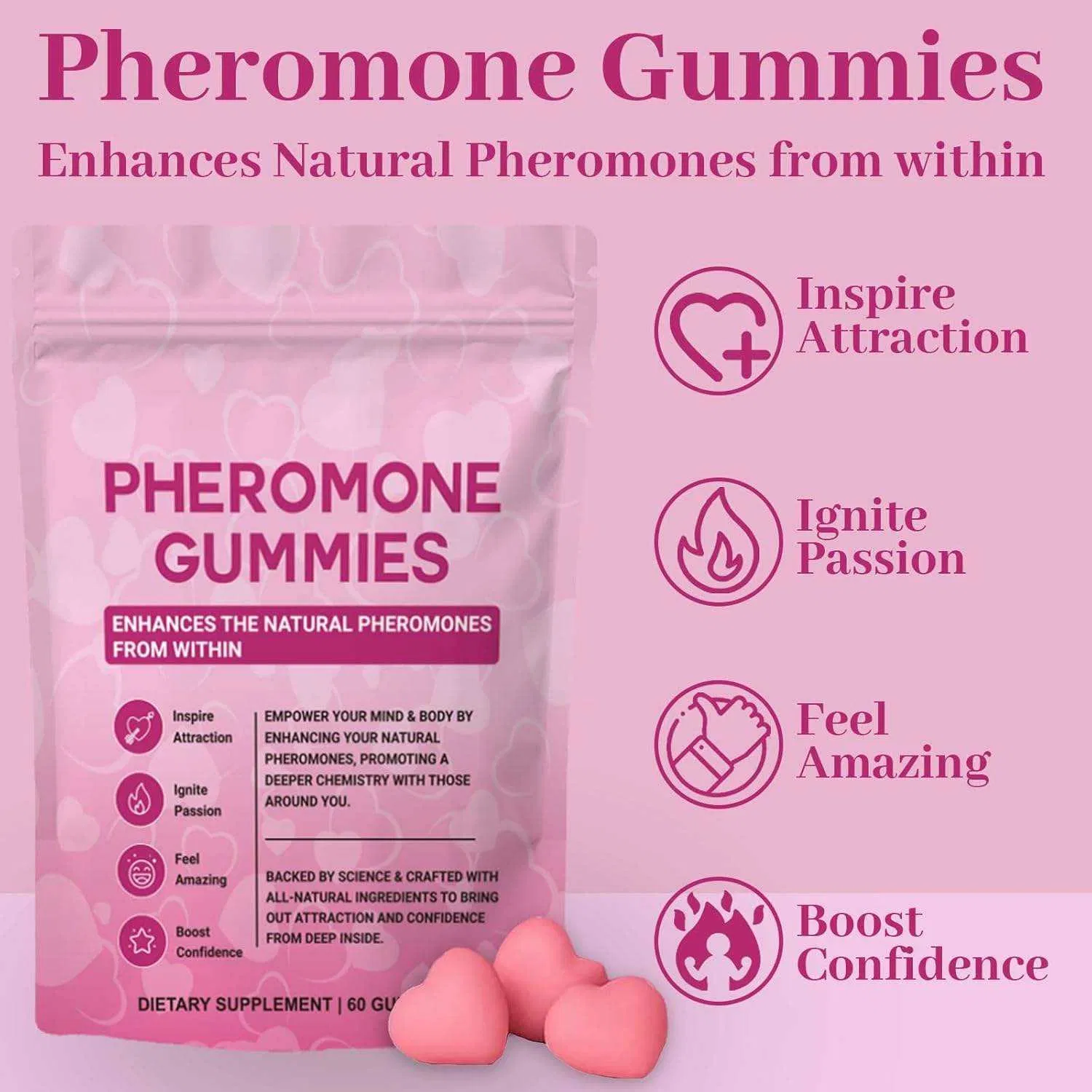Organic Vegan Pheromone Gummies for Enhanced Immunity Support