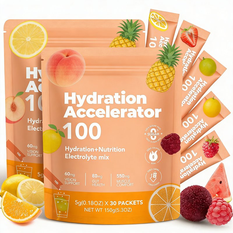 Quick Hydration Fruit Electrolyte Powder Mix for Active Lifestyles