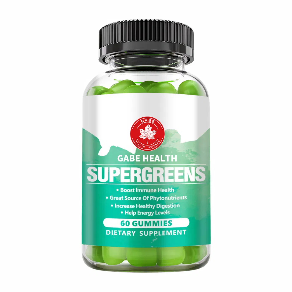 Supergreens Gummies, 40+ Organic Superfoods, Probiotics & Enzymes for Energy, Digestion, Gut Health & Bloating