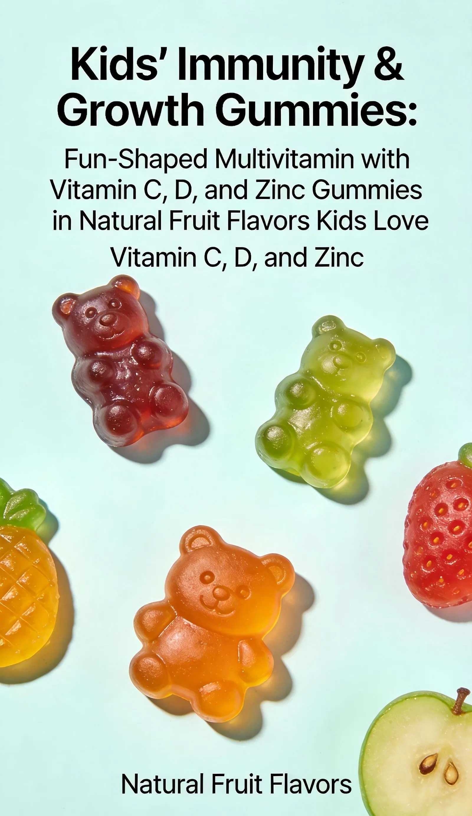 Fun-Shaped Kids' Gummies for Immunity and Growth Support