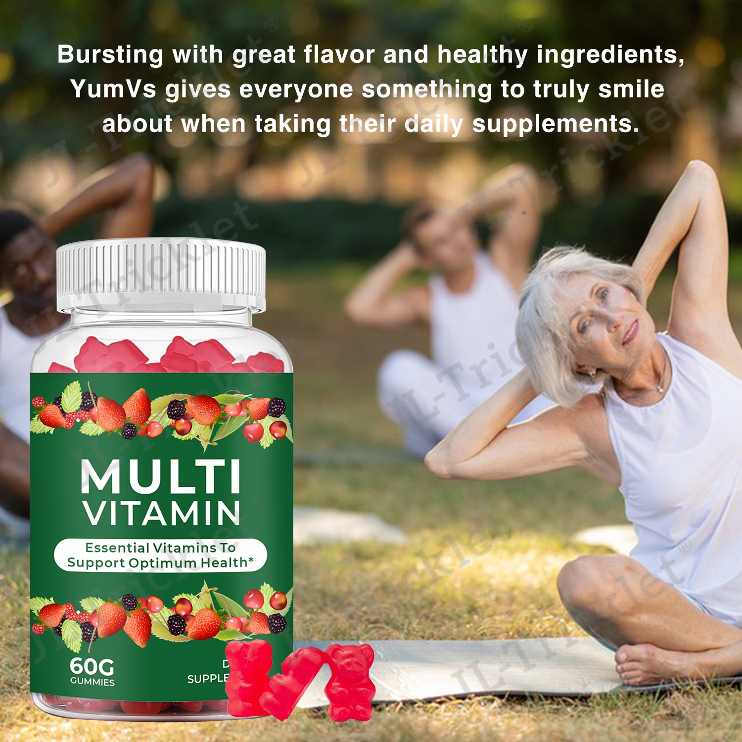 Julong OEM/ODM Superfood Fruit Vegetable Gummy Overall Wellness Vitamin Gummies for Adult and Kids Multivitamin Gummies