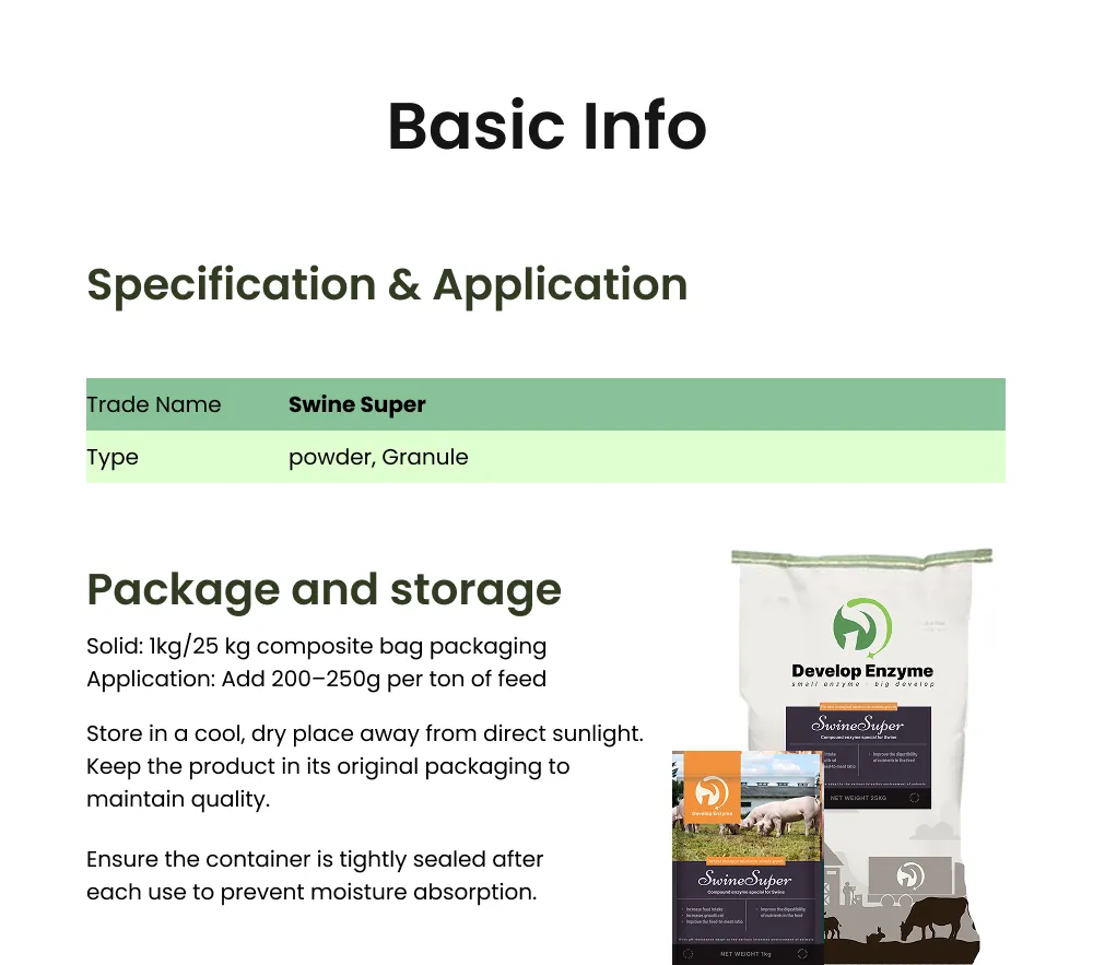 Feed Grade Swine Complex Enzyme Enhance Growth Performance and Gut Health