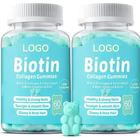 Multinutrient Biotin Collagen Gummies, Low Sugar Formula, All-in-One Beauty Support for Hair, Skin and Nails Care