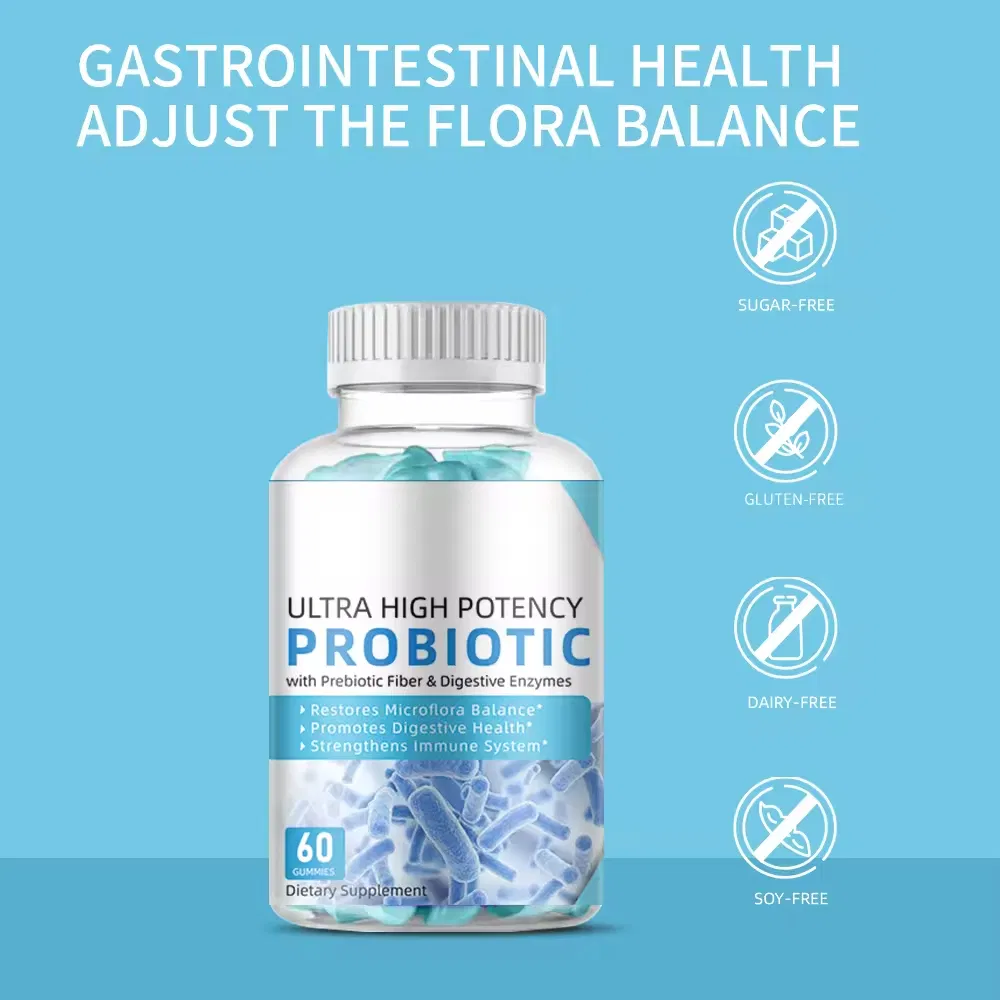Premium Ultra High Potency Probiotic Gummies for Flora Balance
