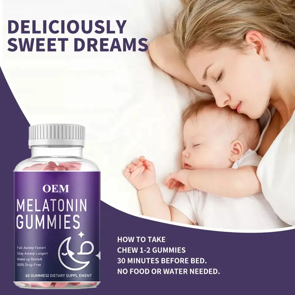 Wholesale Sleep Deep Aid Melatonina/Melatonin Gummies Candy Vitamin B6 5htp Sleep Gummies