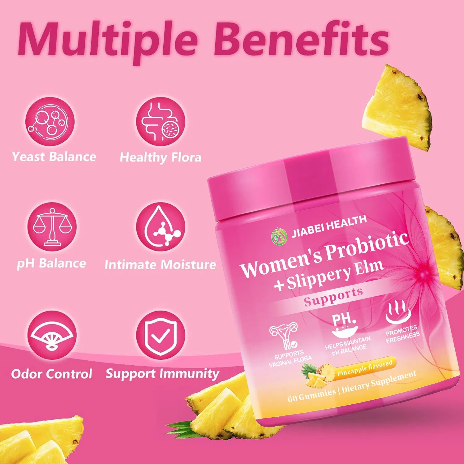 Wholesale Gently Vegan Cranberry-Infused Women's Probiotic Gummies for Ladies Daily pH Balance and Feminine Intimate Flora Regulation