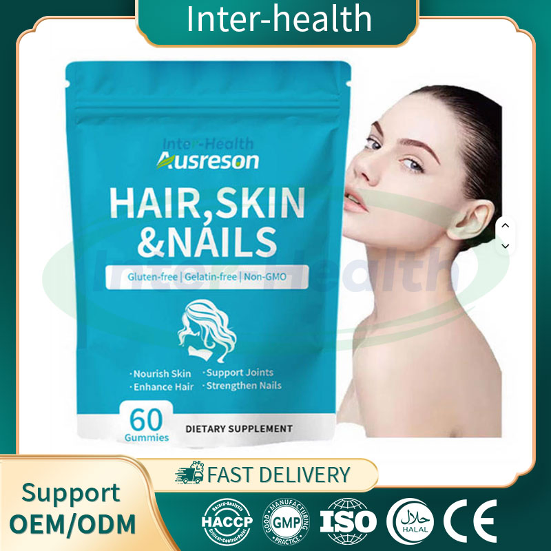 Ausreson OEM Biotin Beauty Supplements Collagen Vitamin Hair Skin and Nails Gummies