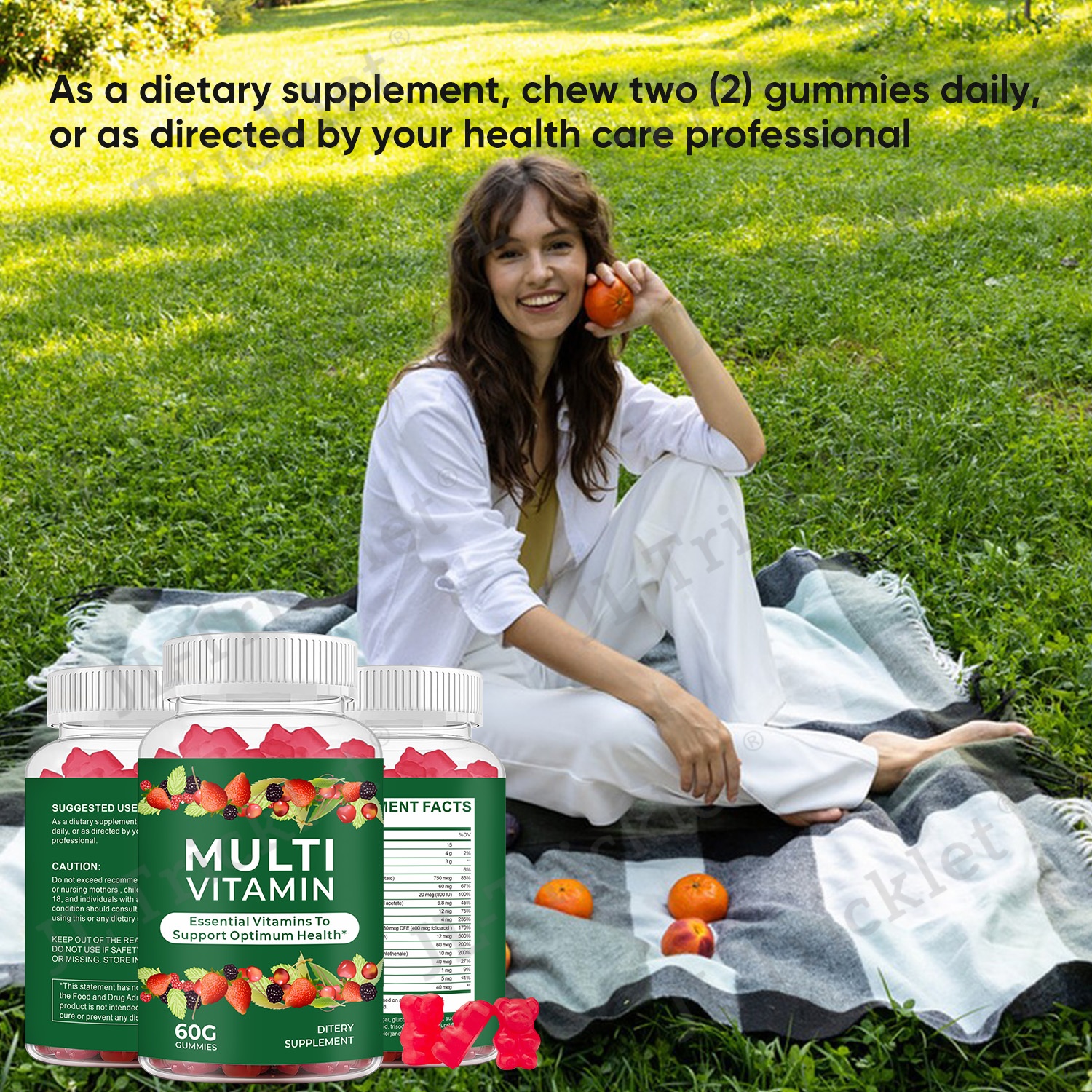 Julong OEM/ODM Superfood Fruit Vegetable Gummy Overall Wellness Vitamin Gummies for Adult and Kids Multivitamin Gummies