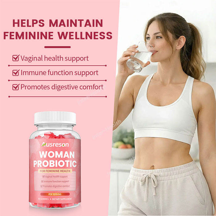 Ausreson OEM Food Supplement Vitamins Cranberry Gut Health Women's Probiotics Gummies
