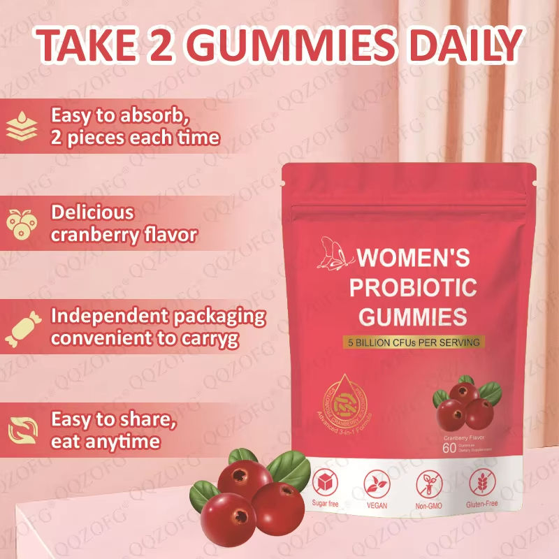Advanced 3 in 1 Women Probiotic Gummies Women's Probiotics Gummy Cranberry Probiotic Gummies