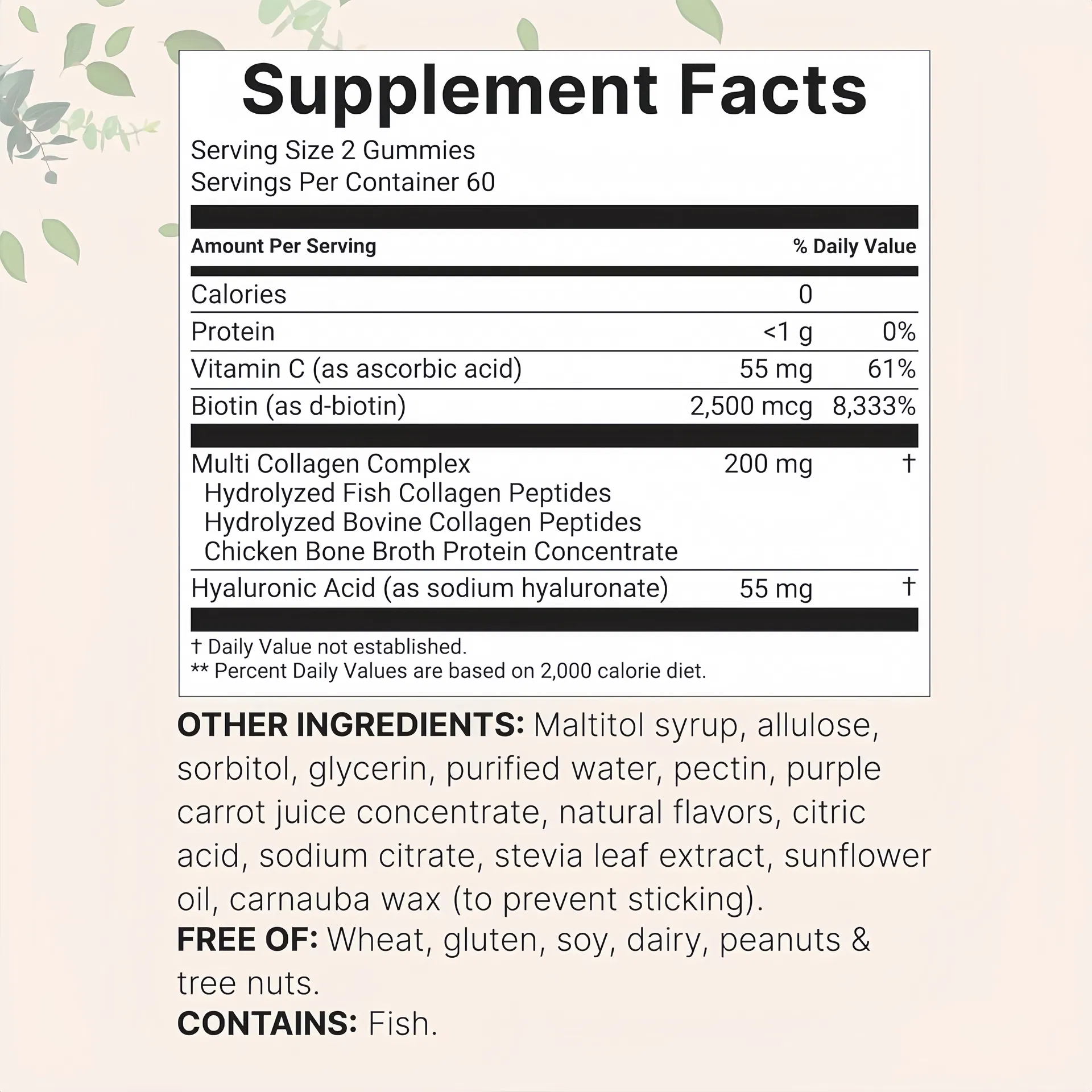 OEM Private Label Vitamin Biotin Collagen Supplements Hair Skin Care Nails Gummies