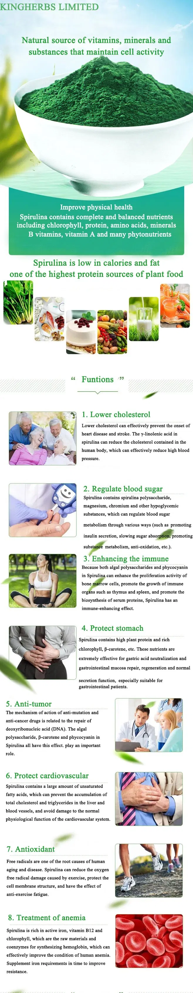 100% Natural Protein Food Grade/Feed Grade Spirulina Powder