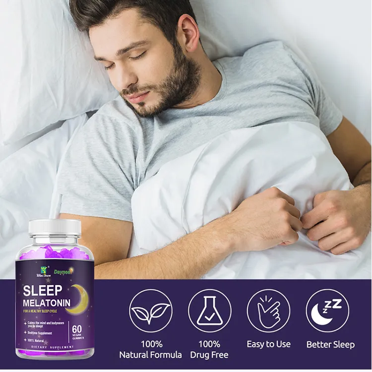 Private Label Melatonin Gummies Vegan Sleep Aid Gummy with Vitamin B6