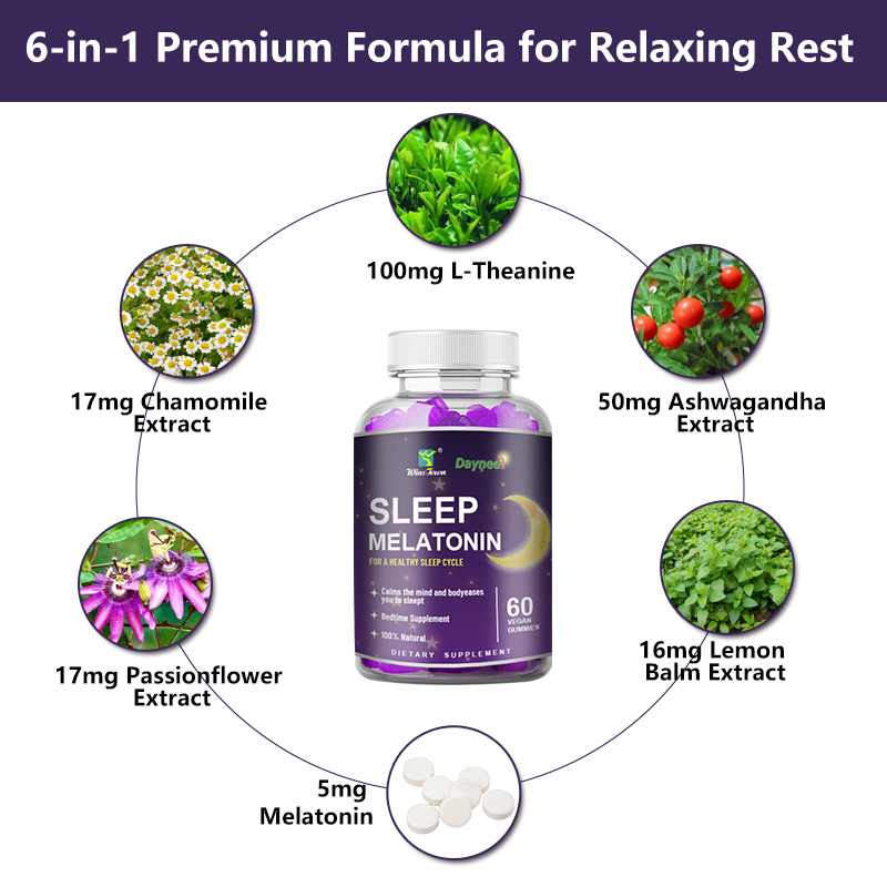 Private Label Melatonin Gummies Vegan Sleep Aid Gummy with Vitamin B6
