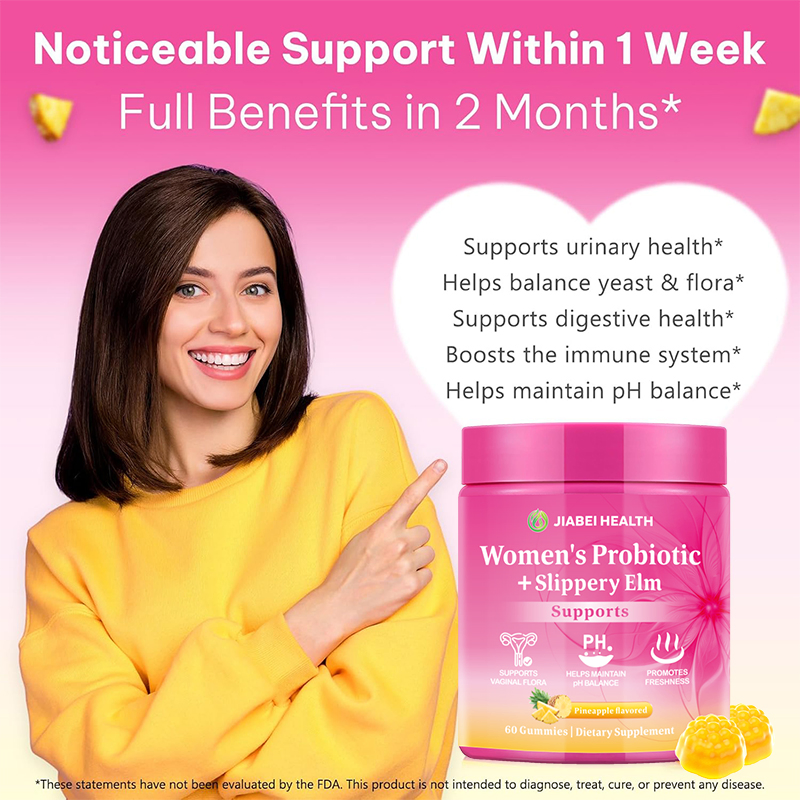Wholesale Gently Vegan Cranberry-Infused Women's Probiotic Gummies for Ladies Daily pH Balance and Feminine Intimate Flora Regulation