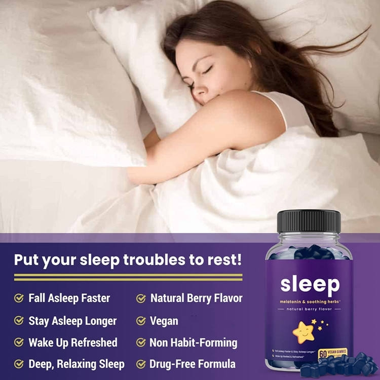 OEM Natural Sleep Aid Melatonin Gummies Candy for Quick Relaxation and Rest