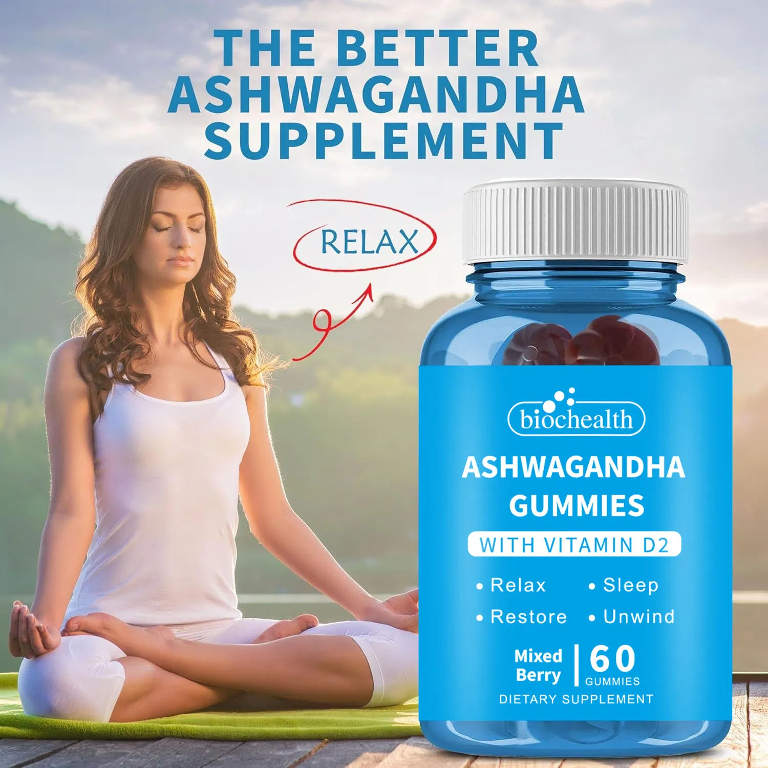 Custom Ashwagandha Sleep Gummies Melatonin Free Stress Relief Mood Support Natural Sleep Aid Supplement Ashwagandha Root Gummy