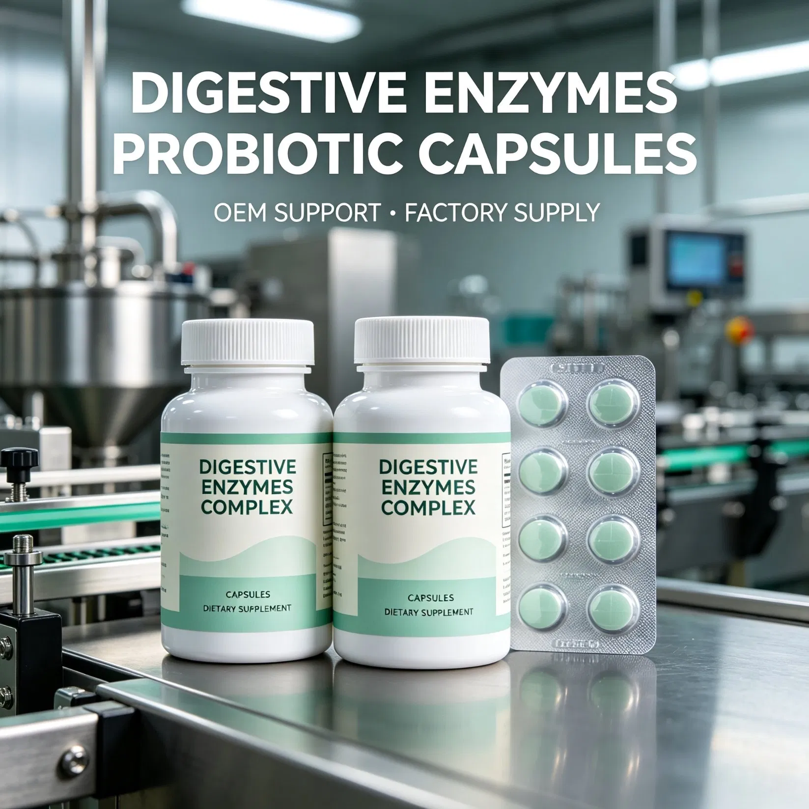 Organic Digestive Enzymes Complex with Probiotics &amp; Magnesium Glycinate Daily Gut Support