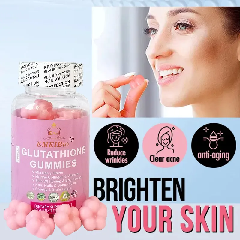 Self-Branded Brightening Skin Tone Probiotic Gummies Whitening Dietary Supplement Melatonin Skin Whitening Gummy