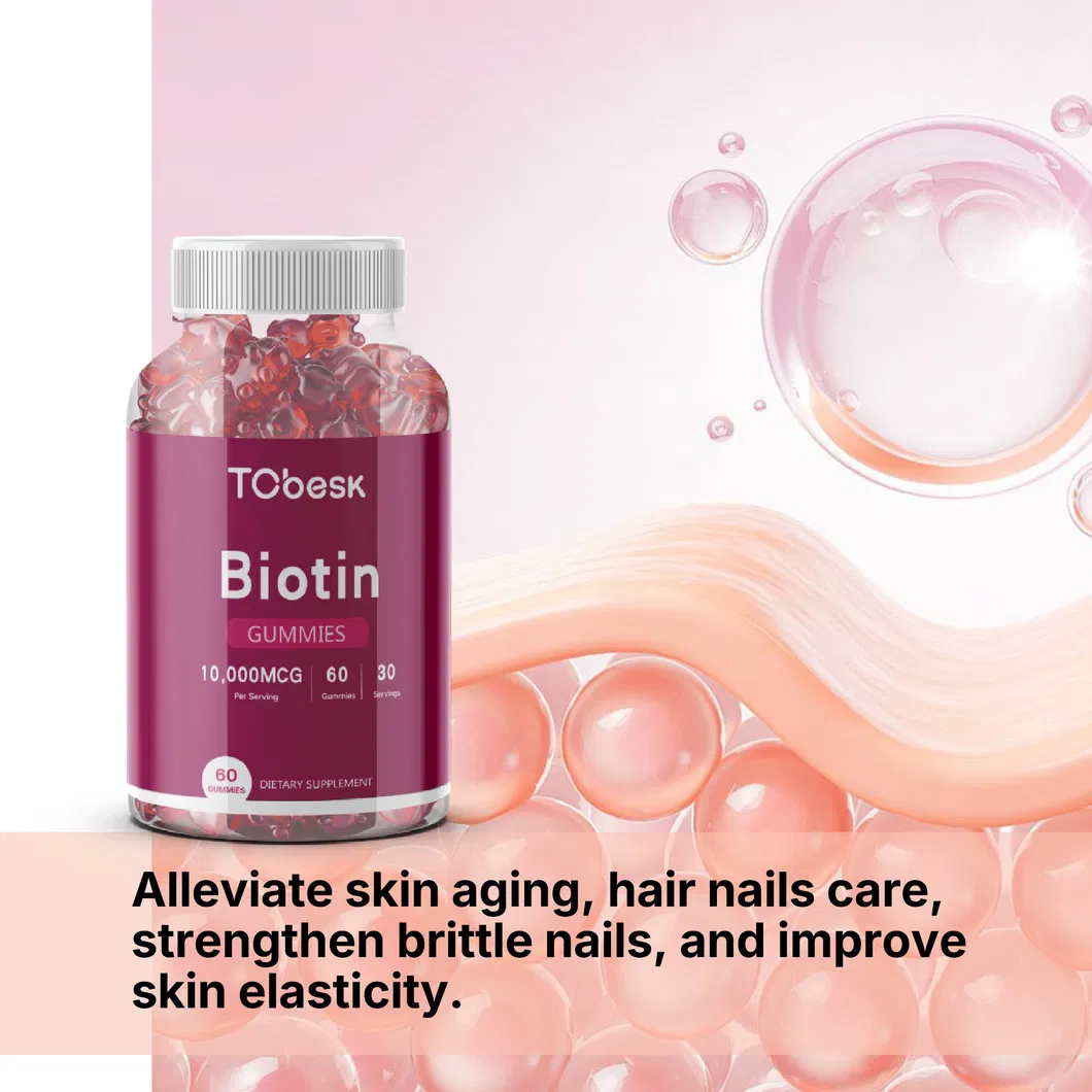 Tcbesk Biotin Gummies Alleviate Skin Aging Hair Nails Care Strengthen Brittle Nails Improve Skin Elasticity