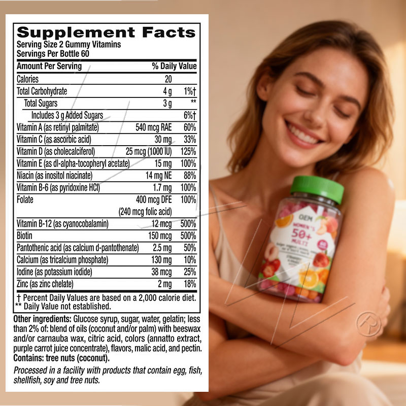 Custom Daily Women's Multivitamin Gummies with Probiotics for Immune Support