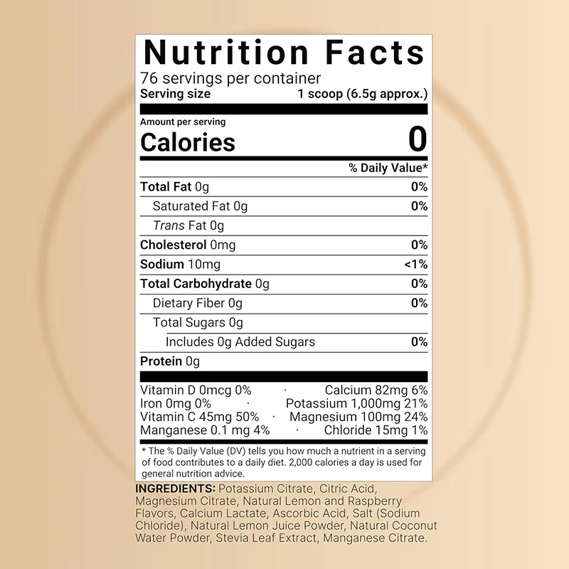 Private Label Hydration Electrolyte Powder Enhanced with Essential Minerals
