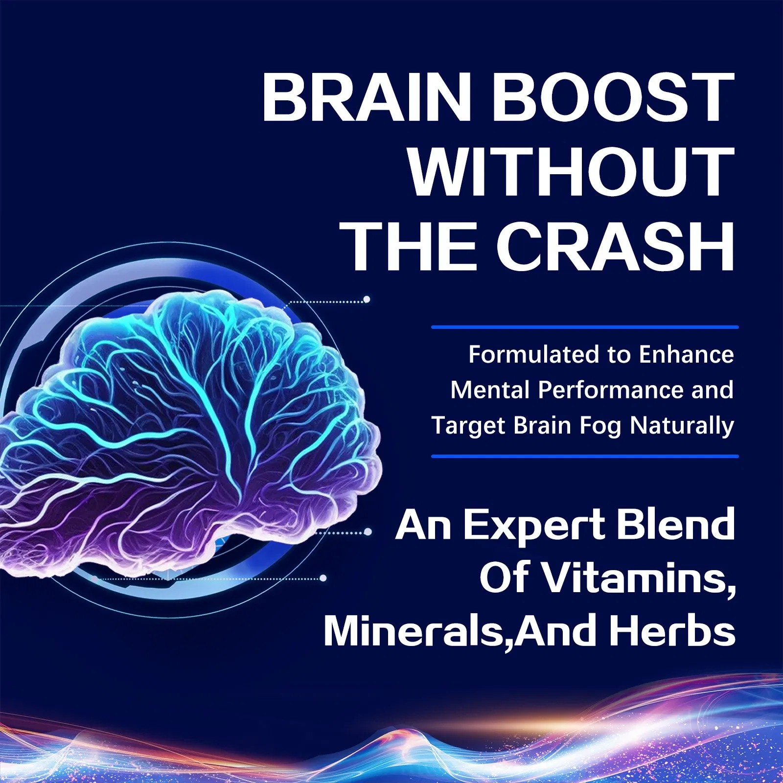 OEM Cognitive Function Supplement, Folate &amp; Magnesium - Combats Brain Fog &amp; Mental Fatigue