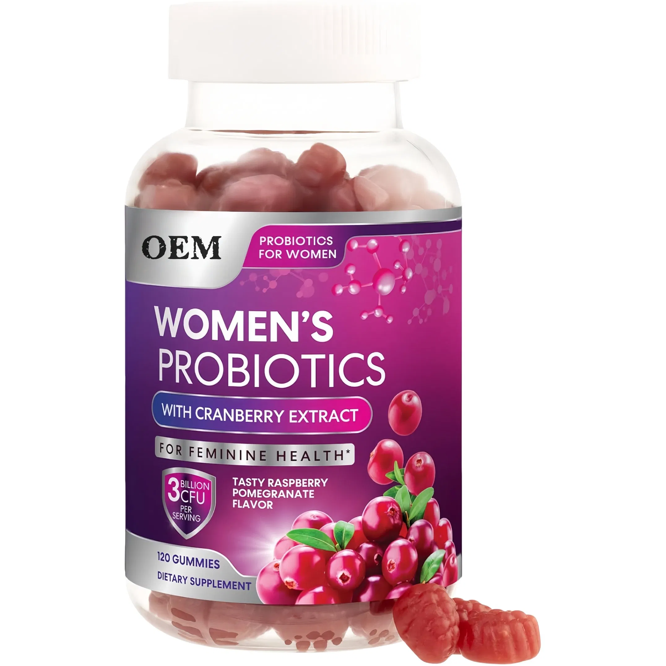 Women's Probiotic Gummies with Cranberry for Digestive and Immune Health