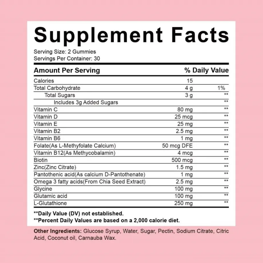 Multinutrient Biotin Collagen Gummies, Low Sugar Formula, All-in-One Beauty Support for Hair, Skin and Nails Care